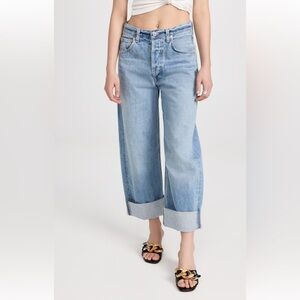 Citizens of Humanity Ayla Baggy cuffed crop Jeans in Skylights